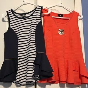 BUNDLE DEAL 2 body con sleeveless tops W/NECKLACE